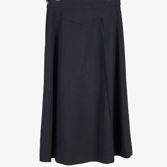 Chloe 2018 Wool Pleated Back Yoke Black Skirt - Picture 2 of 10